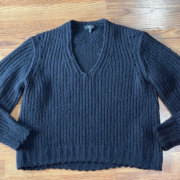 Rag & Bone black 100% merino wool sweater size small - Picture 3 of 8